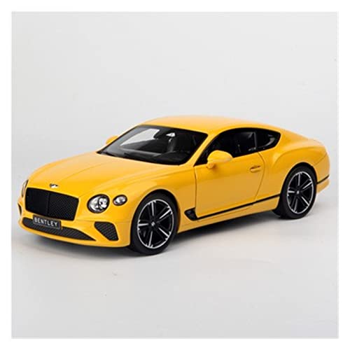 NALora Motorfahrzeuge Replika Auto 1:18 Für Bentley Continental GT 2018 Diecast Alloy Sportwagen Modell Adult Collection Souvenir Display Originalgetreue Nachbildung (Color : Yellow) von NALora