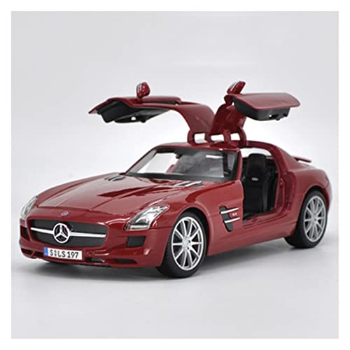 NALora Motorfahrzeuge Replika Auto 1:18 Für Mercedes-Benz SLS Legierung Sportwagenmodellsimulation Autodekoration Sammlung Geschenk Druckgussmodell Originalgetreue Nachbildung (Color : Red) von NALora