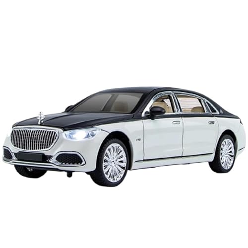 NALora Motorfahrzeuge Replika Auto 1:22 Für Maybach S680 Legierung Metall Luxy Auto Modell Druckguss Fahrzeuge Auto Modell Hohe Simulation Sound Und Licht Originalgetreue Nachbildung (Color : White) von NALora