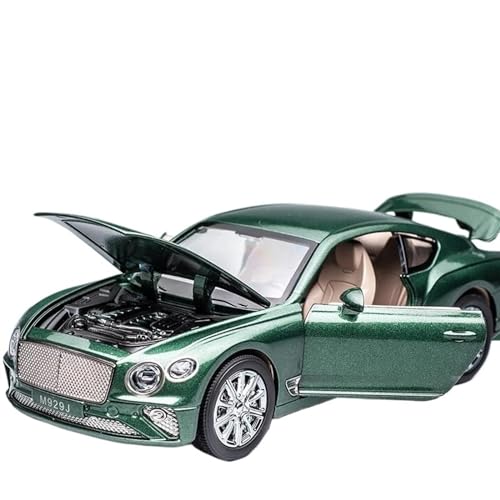NALora Motorfahrzeuge Replika Auto 1:24 Für Bentley Continental GT Legierung Auto Modell Diecast Simulation Auto Sound & Beleuchtung Sammlung Originalgetreue Nachbildung (Color : Green A) von NALora