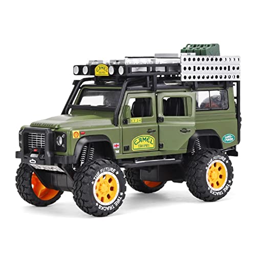 NALora Motorfahrzeuge Replika Auto 1:28 Für Land Rover Defender Camel Cup Simulation Diecast Geländewagen Modell Legierung Spielzeugfahrzeuge Gifte Originalgetreue Nachbildung (Color : Green) von NALora