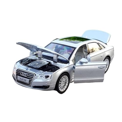 NALora Motorfahrzeuge Replika Auto 1:32 Für Audi A8 Legierung Auto Modell Diecast Fahrzeuge Metall Auto Modell Hohe Simulation Geburtstag Geschenk Originalgetreue Nachbildung (Color : Silver) von NALora