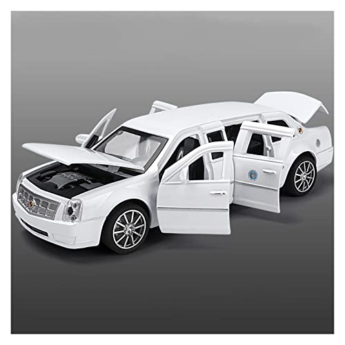 NALora Motorfahrzeuge Replika Auto 1:32 Für Cadillac Presidential Limousine Simulation Diecast Alloy Automodell Zurückziehen Spielzeugfahrzeuge Geschenke Originalgetreue Nachbildung (Color : White) von NALora