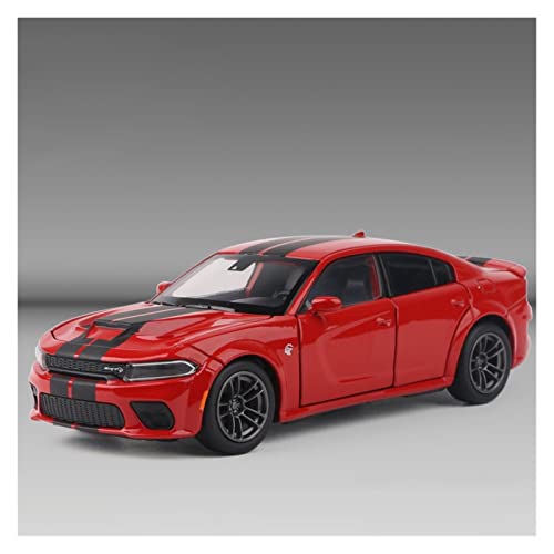 NALora Motorfahrzeuge Replika Auto 1:32 Für Dodge Charger SRT Hellcat Legierung Diecast Sportwagen Modell Simulation Sound Licht Spielzeug Fahrzeug Geschenk Originalgetreue Nachbildung (Color : Red) von NALora