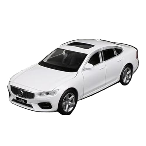 NALora Motorfahrzeuge Replika Auto 1:32 Für Volvos S90 Legierung Auto Modell Druckguss Fahrzeuge Metall Auto Modell Sound Licht Souvenir Display Originalgetreue Nachbildung (Color : White) von NALora