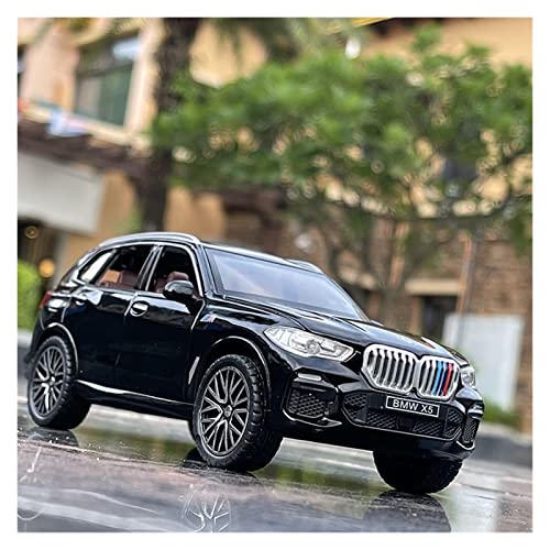 NALora Motorfahrzeuge Replika Auto 1:32 Simulation Für BMW X5 SUV Legierung Automodell Druckguss Sound Licht Pull-Back Fahrzeug Spielzeug Geschenke Display Originalgetreue Nachbildung (Color : Black) von NALora