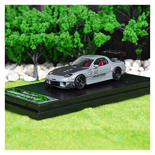 NALora Motorfahrzeuge Replika Auto 1:64 Für Mazda RX7 RX-7 Simulation Diecast Metal Sportwagen Modellsammlung Souvenir Ornamente Display Originalgetreue Nachbildung (Color : Titanium) von NALora