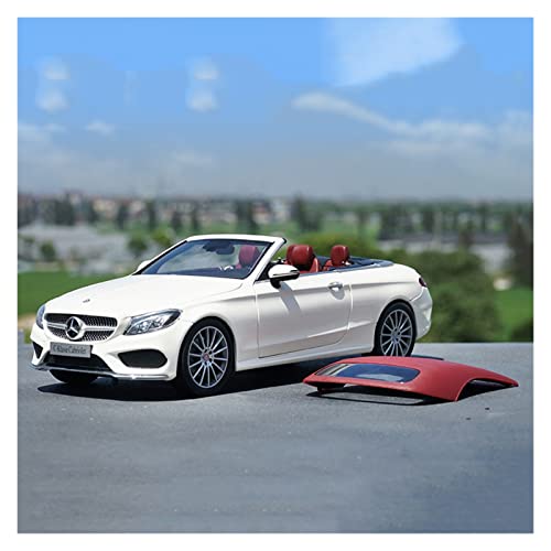 NALora Motorfahrzeuge Replika Auto Diecast 1:18 Für Benz C-Klasse Legierungssimulation Cabrio Sportwagen Modell Sammlerstücke Dekoration Geschenke Originalgetreue Nachbildung (Color : White) von NALora