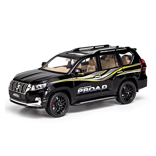 NALora Motorfahrzeuge Replika Auto Druckguss 1:18 Für Toyota Prado Luxus SUV Simulation Legierung Geländewagen Modell Erwachsene Sammlungsanzeige Originalgetreue Nachbildung (Color : Black) von NALora