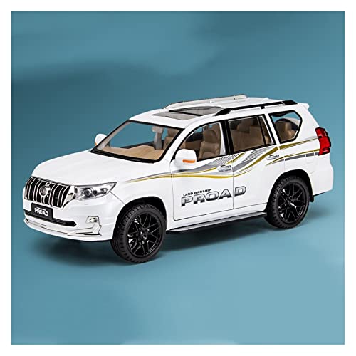 NALora Motorfahrzeuge Replika Auto Druckguss 1:18 Für Toyota Prado Luxus SUV Simulation Legierung Geländewagen Modell Erwachsene Sammlungsanzeige Originalgetreue Nachbildung (Color : White) von NALora