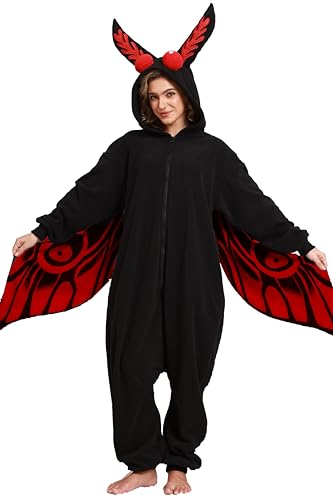 NAMHTOM Schwarzer Fliegenkostüm für Erwachsene, Einteiler, Fliegenkäfer, Pyjama, Halloween-Kostüme, Anime, Cosplay, Schlafanzug für Männer und Frauen, Schwarze und rote Flügel, L NAMHTOM Schwarzer Fliegenkostüm für Erwachsene, Einteiler, Fliegenkäfer, Pyjama, Halloween-Kostüme, Anime, Cosplay, Schlafanzug für Männer und Frauen, Schwarze und rote Flügel, L von NAMHTOM