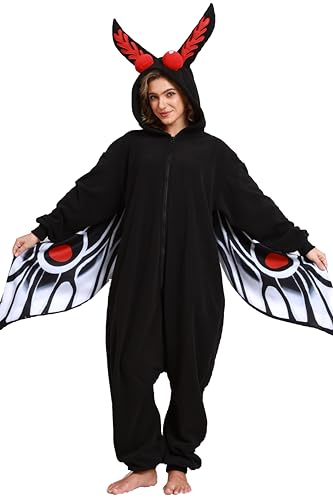 NAMHTOM Schwarzer Fliegenkostüm für Erwachsene, Einteiler, Fliegenkäfer, Pyjama, Halloween-Kostüme, Anime, Cosplay, Schlafanzug für Männer und Frauen, Schwarze und weiße Flügel, S NAMHTOM Schwarzer Fliegenkostüm für Erwachsene, Einteiler, Fliegenkäfer, Pyjama, Halloween-Kostüme, Anime, Cosplay, Schlafanzug für Männer und Frauen, Schwarze und weiße Flügel, S von NAMHTOM