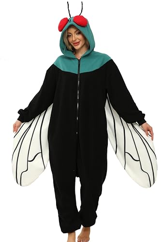 NAMHTOM Schwarzer Fliegenkostüm für Erwachsene, Einteiler, Fliegenkäfer, Pyjama, Halloween-Kostüme, Anime, Cosplay, Schlafanzug für Männer und Frauen, Grün , XXL NAMHTOM Schwarzer Fliegenkostüm für Erwachsene, Einteiler, Fliegenkäfer, Pyjama, Halloween-Kostüme, Anime, Cosplay, Schlafanzug für Männer und Frauen, Grün , XXL von NAMHTOM