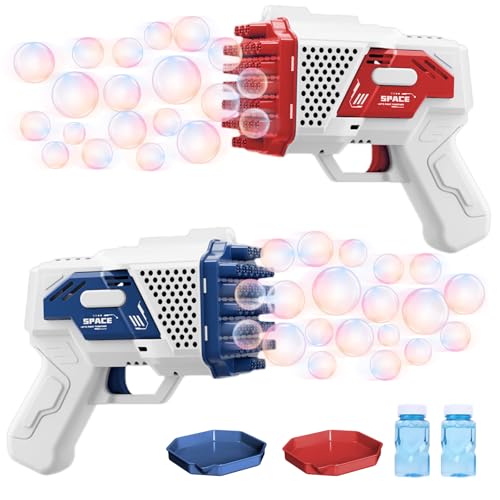 Seifenblasenpistole Kinder, 2 Stück 40 Loch Bubble Machine Gun mit 2 Flaschen SeifenblasenflüSsigkeit, Seifenblasen Pistole für Kinder, Bubble Gun-Spielzeug für Kinder, Luftblasen Maschine Seifenblasenpistole Kinder, 2 Stück 40 Loch Bubble Machine Gun mit 2 Flaschen SeifenblasenflüSsigkeit, Seifenblasen Pistole für Kinder, Bubble Gun-Spielzeug für Kinder, Luftblasen Maschine von NAMIS