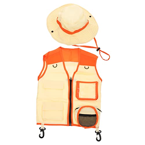 NAMOARLY 1 Satz Abenteuerweste Set Kid Explorer Weste und Hutkostüm Outdoor draußen Campingspielzeug für Jungen Campingausrüstung Polyester von NAMOARLY