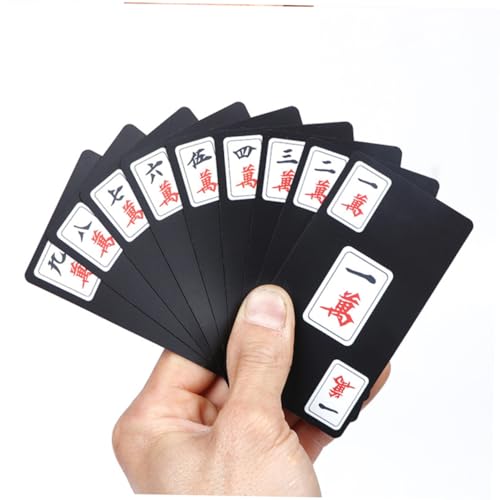 NAMOARLY 1 Satz Mahjong-Spielkarten Kartenspielen traditionelles Spielspielzeug Kartenpoker pokerkarten kartenhalter Spielkarten PVC-Poker wasserdichte Spielkarten tragbar Requisiten Reisen von NAMOARLY