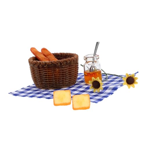 NAMOARLY 1 Satz Miniatur-Brot-modellbausatz, Mini-brotkorb, Miniatur-brotkorb, Modell, Puppenhaus, Brotkorb von NAMOARLY
