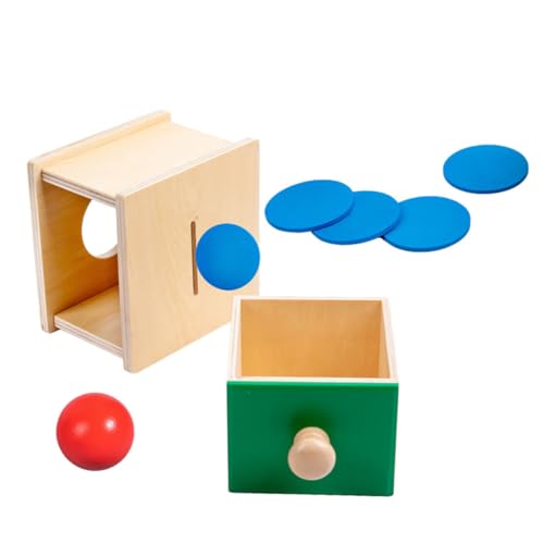 NAMOARLY 1 Satz Münzbox aufklärung Toys Pädagogisches Motorikspielzeug Kreatives Säuglingsspielzeug Motorik-Trainingsspielzeug Kugelspielzeug Holz von NAMOARLY