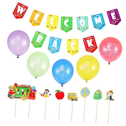 NAMOARLY 1 Satz Partydekoration Luftballons balloons tortendeko einschulung Ornament Back to School Cupcake Topper Back to School Kuchendekoration zurück in die Schulsaison das Banner von NAMOARLY