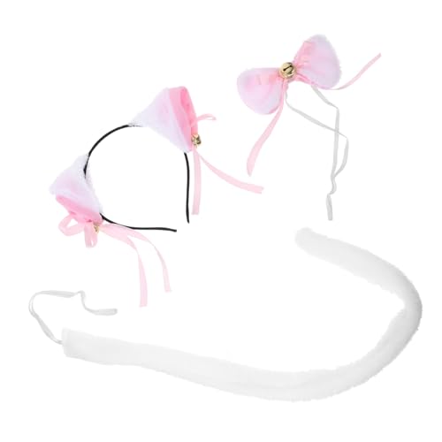 NAMOARLY 1 Satz Plüsch-Katzenohren-Stirnband Hörner Cosplay Haustier Kostüme Bogen Bezaubernde Cosplay-Fliege Kinderkatze Kostüm plüsch Haarband Party Sachen Party Halsband Foto -Requisiten von NAMOARLY