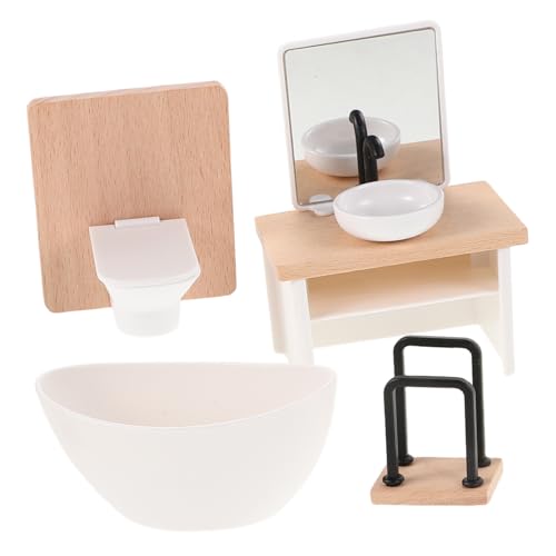 NAMOARLY Badezimmermöbel Für Puppenhäuser Im Maßstab 1:12 Miniatur-waschbecken Toilette Und Schrank-Set Für Rollenspiele NAMOARLY Badezimmermöbel Für Puppenhäuser Im Maßstab 1:12 Miniatur-waschbecken Toilette Und Schrank-Set Für Rollenspiele von NAMOARLY