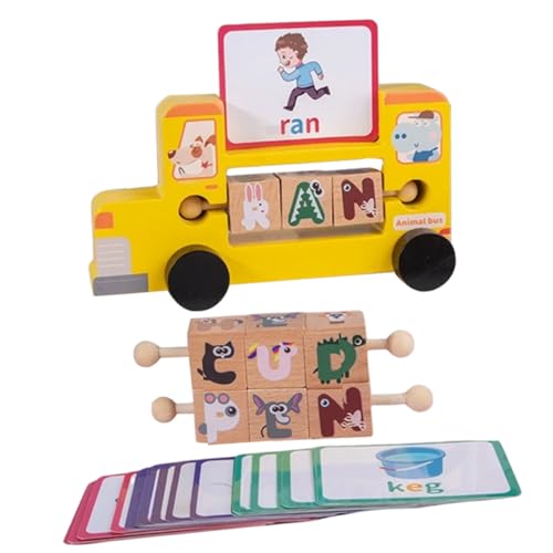 NAMOARLY 1 Satz Puzzle holzspielzeug geburtstagsmitgebsl Buchstaben Langlebiges Educational Toys Englische Wörter Lernen Blöcke Alphabet- hölzern Yellow von NAMOARLY