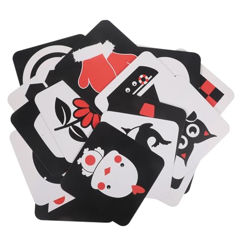 NAMOARLY 1 Satz Reizkarte -Kontrastkarten Intelligenz-Lernkartenspiel Spiele kindercards Karten Kinderkarten visuelle Karten für Farbstimulationskarten Papier Weiß von NAMOARLY