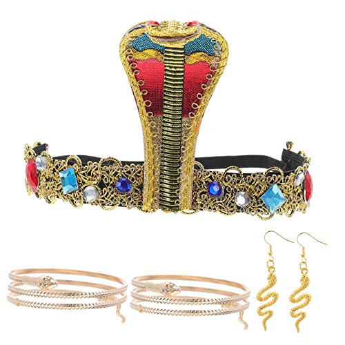 NAMOARLY Stirnband-set Ägyptisches Kostüm Dekorative Kopfbedeckung Modische Armbänder für Damen für Halloween-mottoparty von NAMOARLY