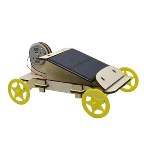 NAMOARLY 1 Satz Solarauto Puzzle-Spielzeug Entwicklungsspielzeug Autospielzeug Auto Zusammenbauen Spielzeug Hölzernes Gebäude DIY Solarbetriebenes Spielzeugset Kind Holz Wagen Motor- von NAMOARLY