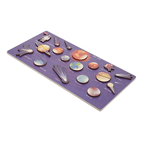 NAMOARLY 1 Satz Sonnensystem-Puzzle Planeten passende Blöcke interaktiver Puzzleblock Puzzle-Block für frühpädagogische Puzzlespielzeuge passendes Brett Holz von NAMOARLY