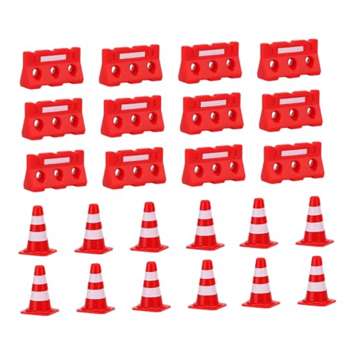 NAMOARLY 1 Satz Straßenschild Barrikade Hindernisparcours Sicherheitskegel verkehrserziehung verkehrsschilder Verkehrskognitives Straßensperre aus Kunststoff rot von NAMOARLY