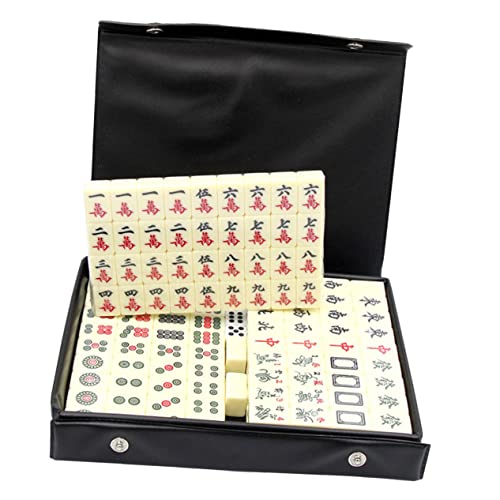 NAMOARLY Traditionelles Chinesisches Mahjong-Spiel Tragbares Mahjong-Set Kompaktes Reisespiel Für Erwachsene Spaß Im Freien von NAMOARLY