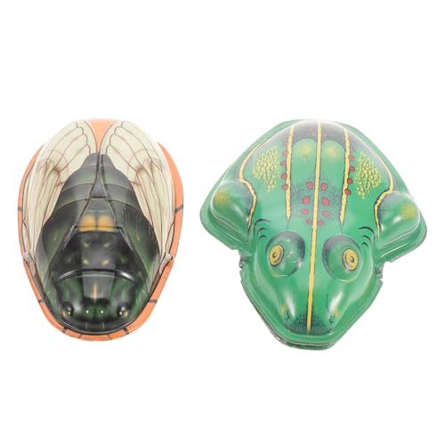 NAMOARLY 1 Satz nostalgisches Mini klein Tiere zappeln Tierspielzeug aufziehen Hase Auto Frosch Froschfigur lustiges Tierspielzeug Weißblech von NAMOARLY