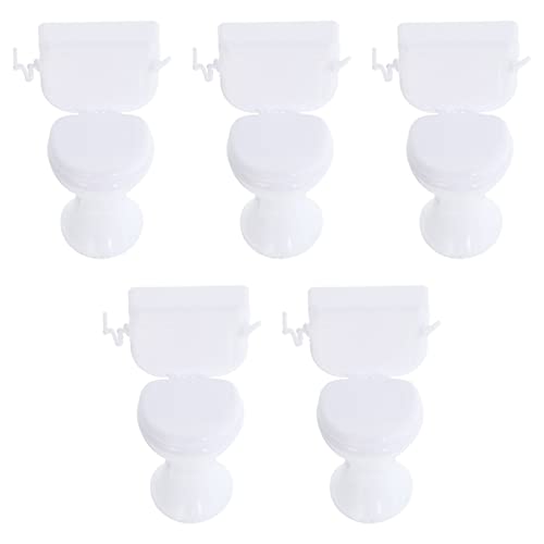 NAMOARLY 1satz Miniatur Puppenhaus Badezimmer Zubehör Weißer Toiletten Sitz Für Kreative Spielsets Mini Möbel Spielzeug Für Sammler Hochwertige Miniatur Dekoration Für Puppenstuben von NAMOARLY