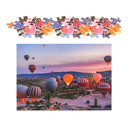 NAMOARLY 1000 Stück Jungen Und Mädchen Bunte Heißluftballon Landschaft Puzzle Pädagogisches Sicher von NAMOARLY