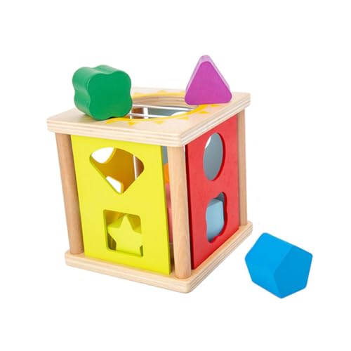 NAMOARLY Entzückendes Pädagogisches Lernspielzeug-Set Geometrischer Baustein Holzspielzeug Für Die Vorschule Jungen Und Mädchen Kognitives Spielzeug von NAMOARLY