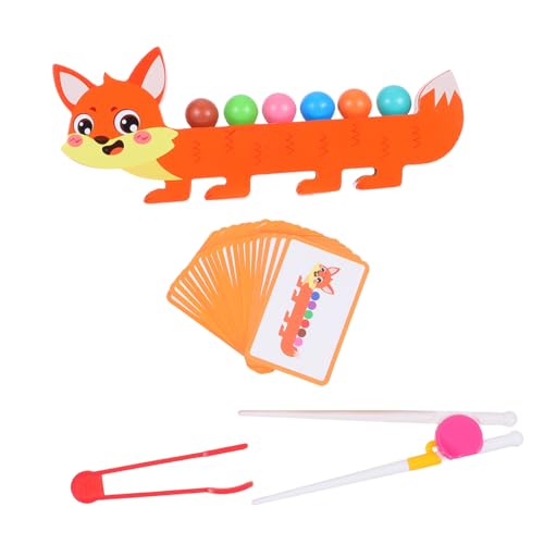 NAMOARLY 1 Set Holzfuchs-perlenzählspielzeug, Montessori-holzspielzeug, Pädagogisches Und Interaktives Lernspiel, Entwickelt Die Hand-Augen-koordination Sowie Die Farb- Und Formerkennung von NAMOARLY