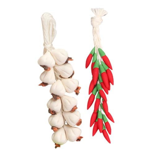 NAMOARLY 1satz Mini Gemüse Dekoration Realistische Knoblauch Und Chili Modelle Für Puppenhäuser Hochwertige Simulation Aus Resin Für Miniaturküchen Und Esszimmer Dollhouse Zubehör von NAMOARLY