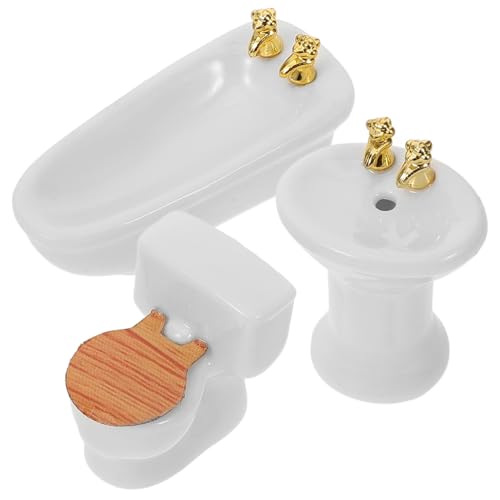 NAMOARLY 1 Set Miniatur-wc, Badewanne, Waschbecken, Mikro-landschaftsmodell, Mini-Badezimmer- von NAMOARLY