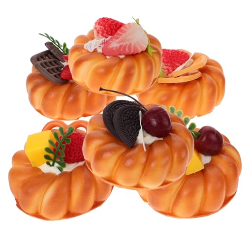 NAMOARLY 6-teiliges Set Simulation Kuchen Gefälschte Brot Prop Lebensechte Pu Brot Lebensmittel Für Restaurant Home Decor von NAMOARLY
