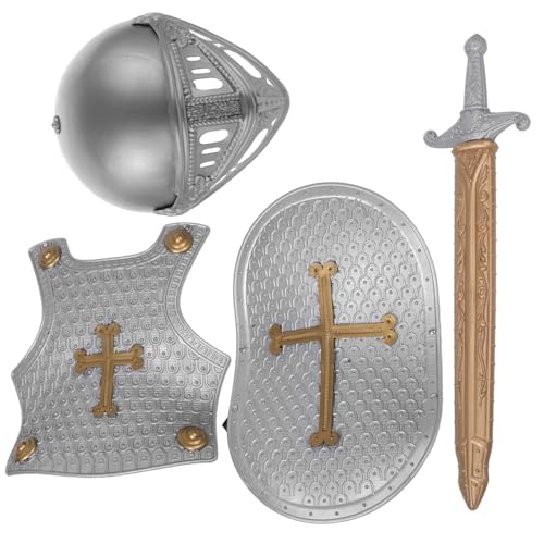 NAMOARLY 1 Set Spielzeug Ritter Rüstung Helm Schild Dress up Spielzeug Cosplay Requisiten von NAMOARLY