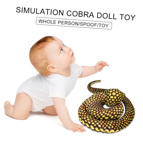 NAMOARLY 1 Stück Gefleckte Schlangenpuppe Halloween kinderspielzeug Simulation Plüschschlange süßer Plüsch Schlange Plüschtier Halloween-Schlange PP Baumwolle Yellow von NAMOARLY