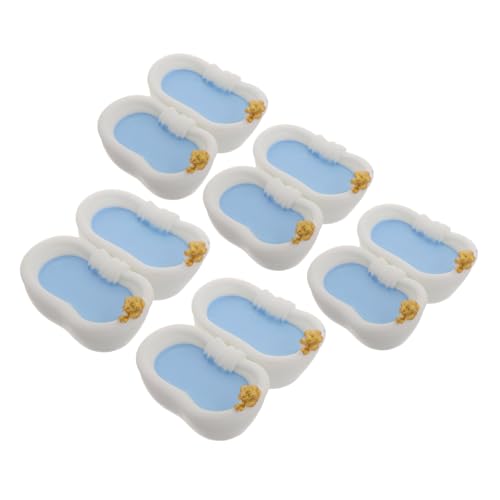 NAMOARLY 10 Stück Badewanne Puppenhaus Puppenhauszubehör Und Möbel Miniaturen Zum Basteln Mini Puppenhauszubehör Puppenhausminiaturen Mini Möbel Mini Wanne Weißer Kunststoff von NAMOARLY
