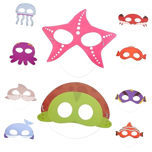 NAMOARLY 10 Stück Halloween Unterwasserkostüme Für Oktopus Masken Tierfilzmasken Tierhalbmasken Tiermasken Zum Geburtstag Hai Masken Strandaufkleber Partyzubehör Fischpapier NAMOARLY 10 Stück Halloween Unterwasserkostüme Für Oktopus Masken Tierfilzmasken Tierhalbmasken Tiermasken Zum Geburtstag Hai Masken Strandaufkleber Partyzubehör Fischpapier von NAMOARLY