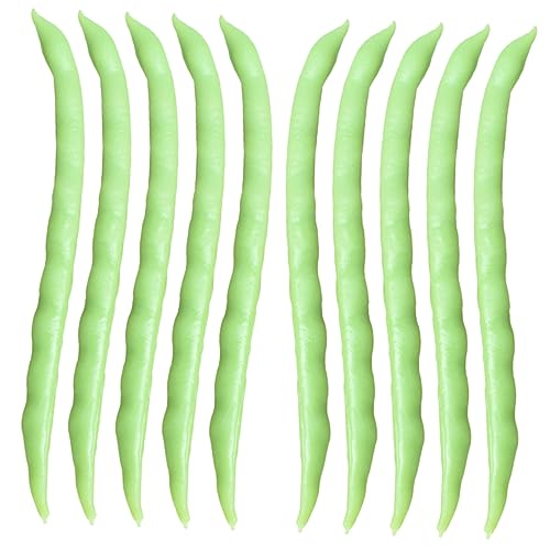 NAMOARLY 10 Stück Modell Mit Grünen Bohnen Künstlich Klein Fake-bohnen-Ornamente Gemüse Gefälschte Grüne Bohnen Dekorativ Drinnen Vegetarische Display-Requisite Dekorationen Green PVC von NAMOARLY