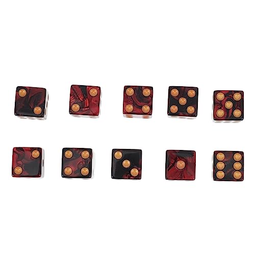 NAMOARLY 10 Stück große Lochpunktwürfel familienspiele Familien Spiele partyspiel Party Games Party Spiele sechsseitige Würfel Flauschige Würfel Mode Würfel Zahlenwürfel aus Acryl rot von NAMOARLY