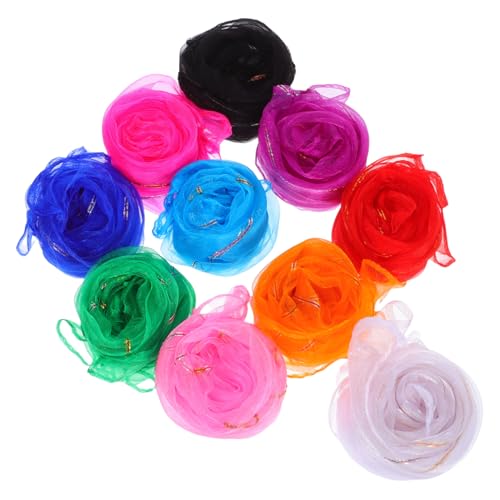 NAMOARLY 10 Stücke Kleine Tanzschals Bunte Handschals Für Kinder Vorschule Jonglieren Und Tricks Handtuch 24 Zoll Weiche Farbige Hand Halstuch von NAMOARLY