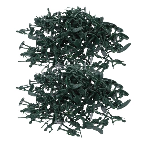 NAMOARLY 100 Stück Mini-Soldatenmodell Soldaten Figuren Kleiner Soldat Kinderversorgung Miniatur-Soldatenfiguren winzige Soldatenmodelle Mikrofiguren Plastik Olive Green von NAMOARLY