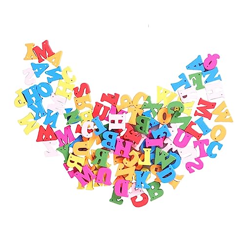 NAMOARLY 100st Hölzerne Verzierungen Puzzle Holzbuchstaben Für Die Wanddekoration Handgefertigte Leere Holzzahlen Holzspielzeug Mini Spielzeugset Retro-Farbe Bambus Kind von NAMOARLY
