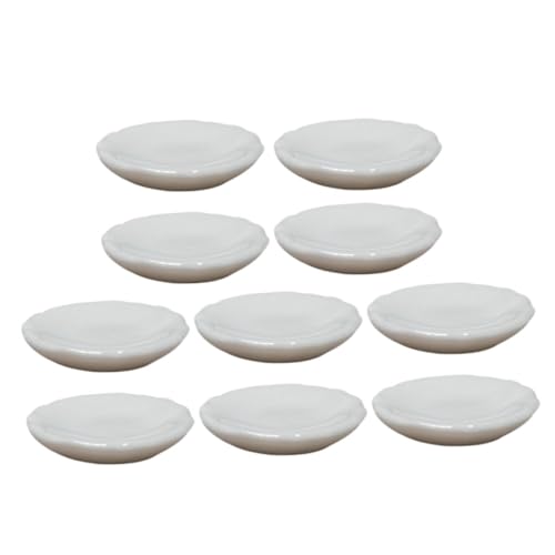 NAMOARLY 10Stücke Mini Keramikplatten Für Puppenhaus Dekorationen Simuliertes Mini Geschirr Für Zubehör Für Mini Platten Dekorationen von NAMOARLY